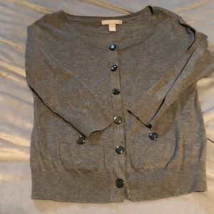 Banana Republic Factory Gray 3/4 Sleeve Cardigan
